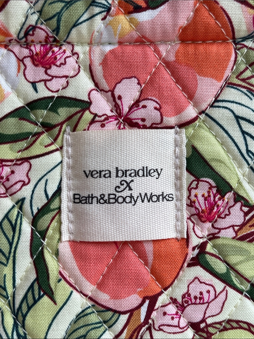 Bath & Body Works Vera Bradley 2006 Limited Edition Cotton Tote Bag Peach Garden - Picture 2 of 9